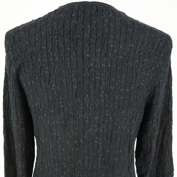 Eileen Fisher Sweater Womens Medium Black Silk Blend Long Cardigan Open Front - Picture 8 of 14